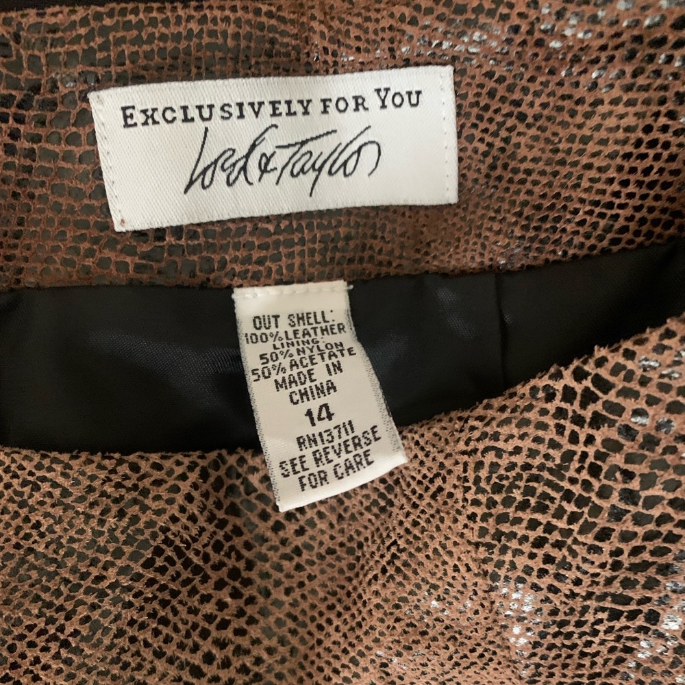 Lord &Taylor Leather Skirt